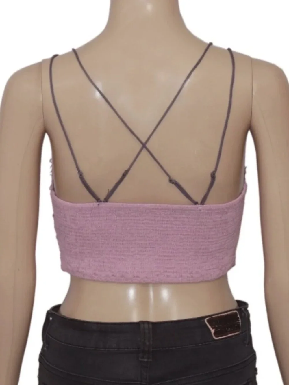 Free People FP One Ilektra Bralette Embroidered Lace Criss Cross Bra Top S